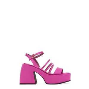 NODALETO Women's High Platform Block Heel Sandals Women FUCHSIA Pumps